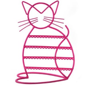 Cat Shape Metal Wire Earring Holder