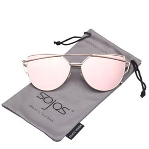 SojoS Rose Gold Cat Eye Sunglasses