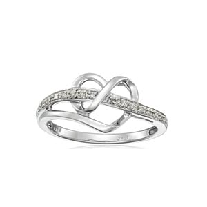 Sterling Silver Diamond Heart Ring