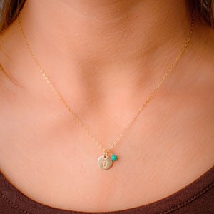 Efy Tal Sterling Silver Initial Necklace with Birthstone