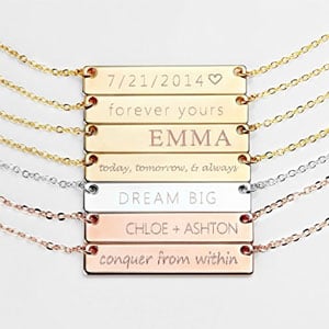 Personalized Necklace Name Plate Bar