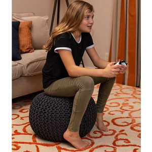 BIRDROCK HOME Round Pouf