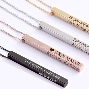 ProJewelry Personalized Vertical Bar Necklace