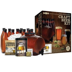 Mr. Beer Complete Beer Making 2 Gallon Starter Kit, Premium Gold Edition, Brown