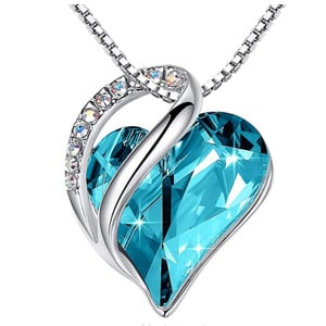 Leafael Infinity Birthstone Love Heart Pendant 