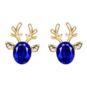 Christmas Earrings Elk Antlers Crystal Gemstone Earrings